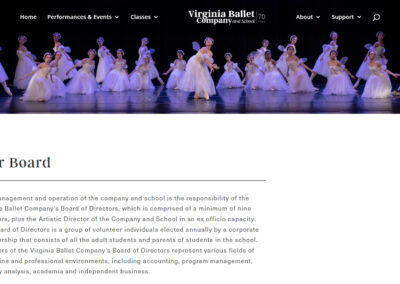 Website for Dance Company & School